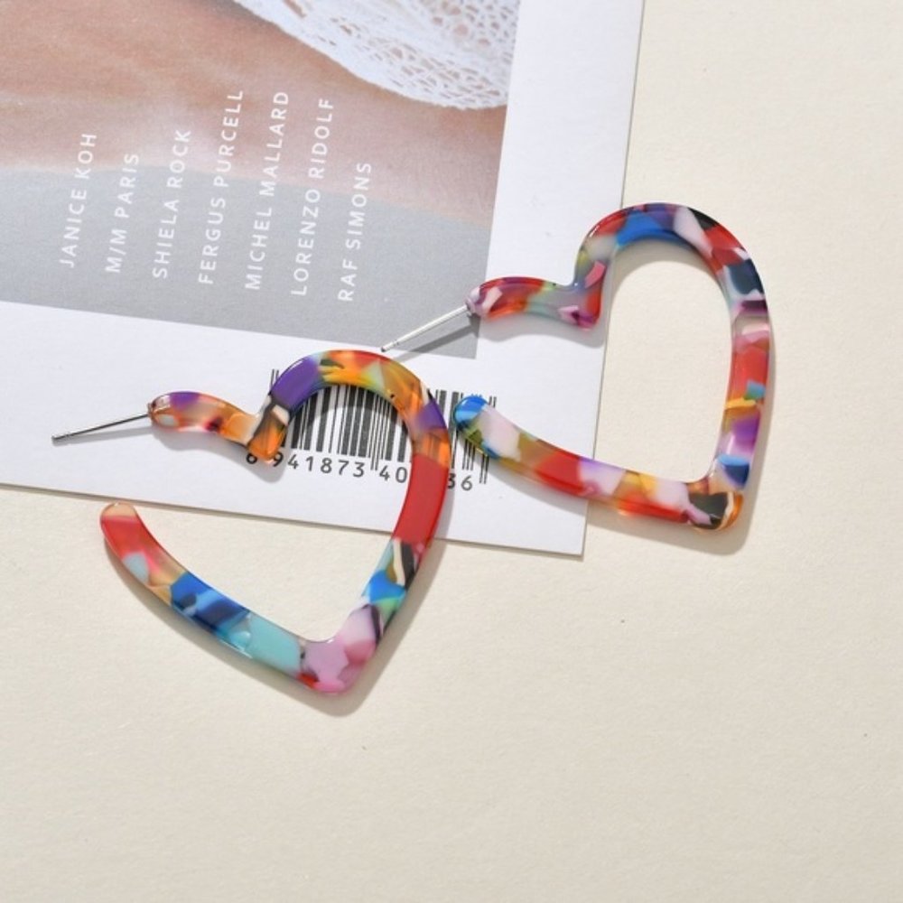 Colorful Heart Earrings